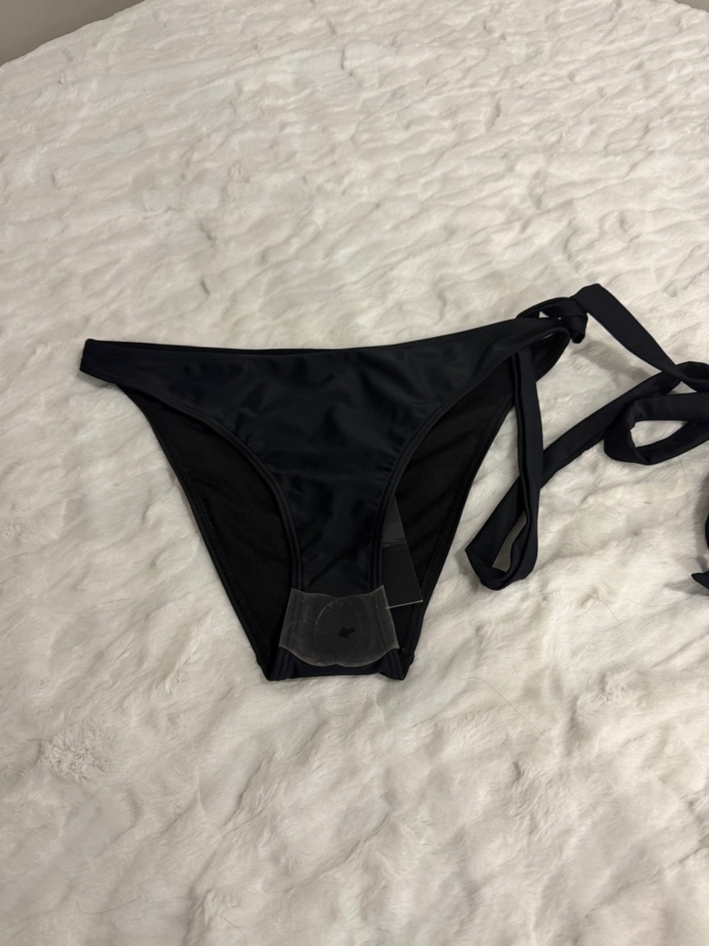 South Beach Women’s Black Tie-Side Bikini Bottom Size 18 .